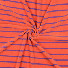 Frottee Stoff Yarn Dyed Sripes by Poppy - orange/lila