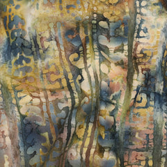 Handgefertigte Batik Baumwolle - gelb/grün