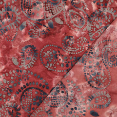 Handgefertigte Batik Baumwolle - dunkelrot