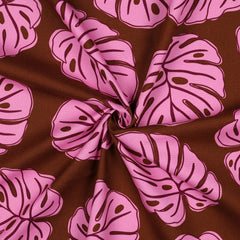 Canvas Leaves pink/braun