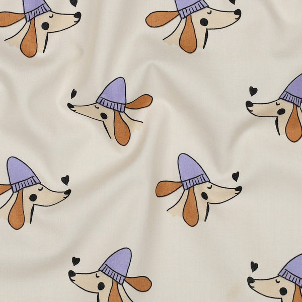 
                    Baumwoll Popeline Cute Dogs - offwhite
                  