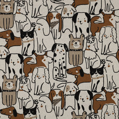 Canvas Leinen Optik Natural Dogs