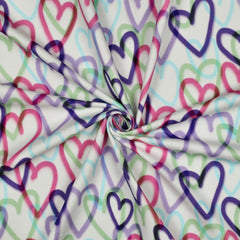 Sweatshirtstoff Digital Herzen