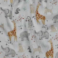 Double Gauze Musselin Safari Animals