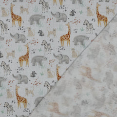 Double Gauze Musselin Safari Animals
