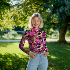 Viskosejersey Digital Gitte Flower