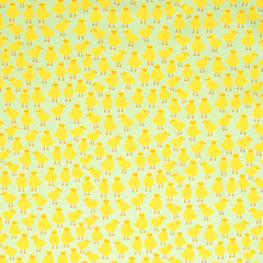 Reststück: 1,00m -Baumwolle Happy Easter hellgrün kleine Küken