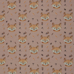Reststück : 1,00m - French Terry Forest Friends by Christiane Zielinski - Fuchs altrosa