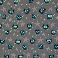 Reststück: 1,20 Meter Baumwolljersey Monsta by mrs. Mint Design grau