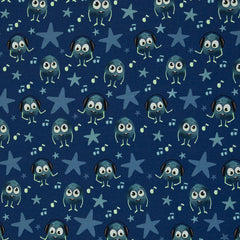 Reststück: 1,20 Meter Baumwolljersey Monsta by mrs. Mint Design dunkelblau
