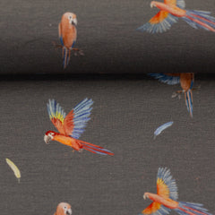 Baumwolljersey Wild Animals Papageien by Christiane Zielinski