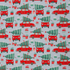 Sweatshirtstoff Holly Weihnachtsauto