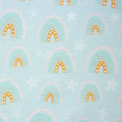 Reststück. 1,00m Baumwolljersey Landkind Sterne by Mrs Mint Design hellblau
