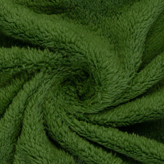 Reststück: 1,20m - Doubleface Teddyplüsch Tamme heugrün