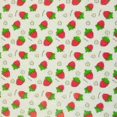 Reststück: 0,75m - Regenjackenstoff Regensburg Prints Erdbeeren