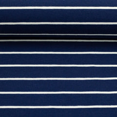 Baumwolljersey Isa Streifen - 596 marine