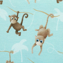 Reststück. 1,25 m Baumwolljersey Ahoi! by mrs. Mint Design hellmint Affen