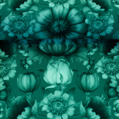 Reststück: 1,90m - Viskose Webware Victorian Damask smaragd