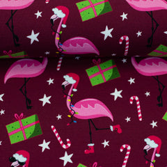 Sweatshirt Stoff Holly Flamingos