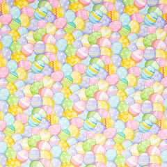 Reststück: 1,00m -Baumwolle Happy Easter bunte Ostereier