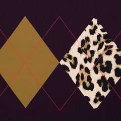 Panel French Terry Geoluxe Argyle by ki-ba-do - Leo 938 aubergine