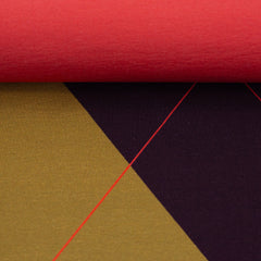 Panel French Terry Geoluxe Argyle by ki-ba-do - Leo 938 aubergine
