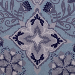 Reststück: 2,40 m - Viskosestoff "Bienvenido Coloriodo" Tropical Flowers- blau