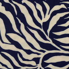 Reststück: 1,50m - Viskosestoff "Bienvenido Coloriodo" Zebra Jungle in dunkelblau natur