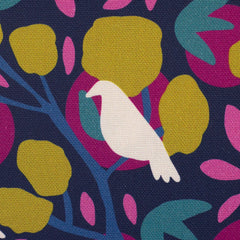 Reststück: 0,90m  Canvas Birds & Trees by Emjo Design dunkelblau