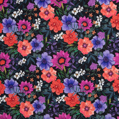 Steppsamt mit Punktprägung Samos Blumen - Design 1