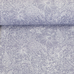 Baumwoll Webware Garden of Dreams by Claire´s Creative Forest - 183 grau/blau