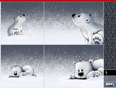 Kissen Panel Velvet On The Rocks - Snowfall Bear by Thorsten Berger