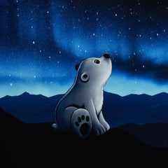 Sweatshirt Panel On The Rocks - Eisbär Sternenhimmel by Thorsten Berger