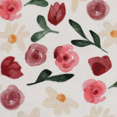 Reststück: 1,00m - Baumwolljersey Fleurs by Lausemia  naturweiß