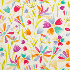 Reststück: 0,85m - Baumwolljersey Flowerpop Flowers by Hip Som Hap weiß