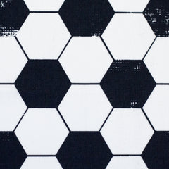 Baumwollstoff Fussball Hexagon weiß