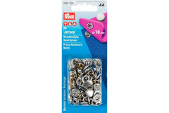 20 Druckknöpfe Jersey Nachfüllset PRYM glatte Kappe silber, 10 mm