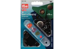 10 Druckknöpfe Sport & Camping PRYM altmessing, 15 mm