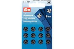 12 Druckknöpfe PRYM schwarz, 9 mm