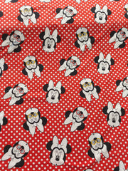 Reststück: 1,10 Meter Baumwolljersey-Lizenz Minnie Mouse orange