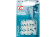 18 Druckknöpfe PRYM transparent, 10 mm