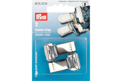 2 Combi-Clips PRYM silberfarbig, 18 mm