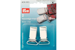 2 Hosenträger-Clips PRYM silberfarbig, 18 mm
