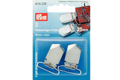 2 Hosenträger-Clips PRYM silberfarbig, 25 mm