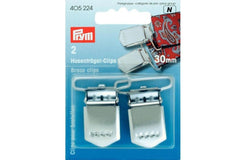 2 Hosenträger-Clips PRYM silberfarbig, 30 mm