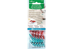 20 Mini Wonder Clips CLOVER rot/türkis