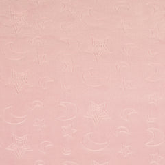 Flanell Fleece Mond & Sterne - rosa