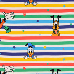 Reststück: 1,20 Lizenz Baumwolljersey Disney Streifenmuster