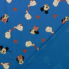 Reststück: 1,00 Lizenz Baumwolljersey Digital Minnie Mouse  royalblau lovley  Fingers