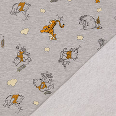 Reststück: 1,00m French Terry  Winnie the Pooh hellgrau